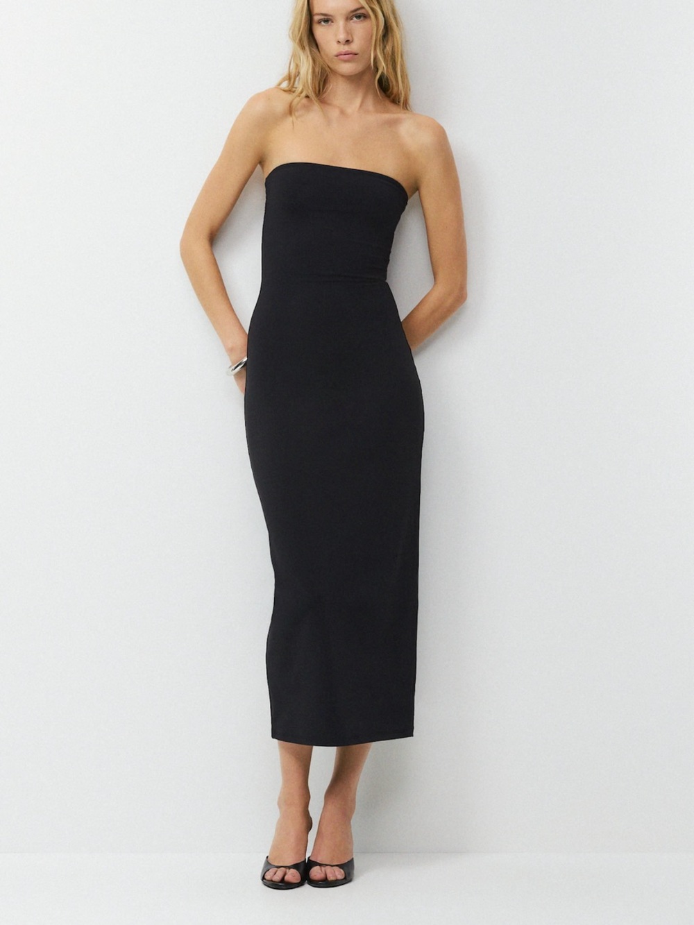 Aritzia Strapless Black Contour Dress